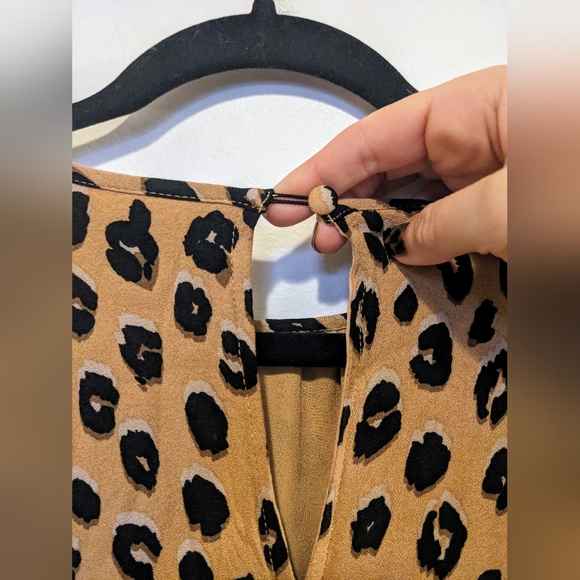 A New Day Cheetah Print Long Sleeve Tie Waist Sheath Dress sz M - Picture 12 of 15